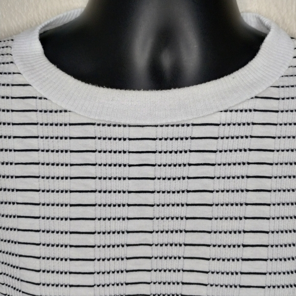 VINTAGE 80s Style Plus California Men's One Size Shirt Made In USA Striped White - Picture 2 of 7